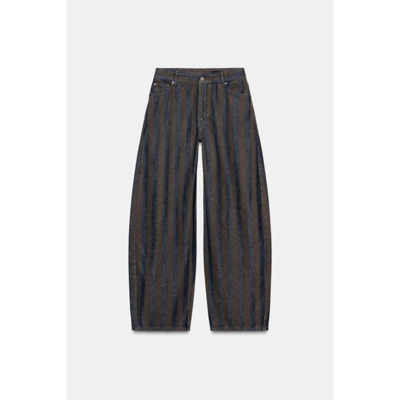 ZARA ZW COLLECTION BARREL MID-WAIST JEANS